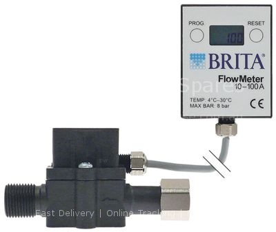 Flow meter with digital display connection 3/8" IT - 3/8" ET tot