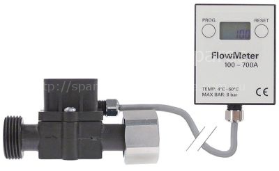 Flow meter with digital display connection 3/4" IT - 3/4" ET tot