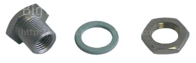 Gland duct ET M12x0.75 IT M9x1 with gasket and nut
