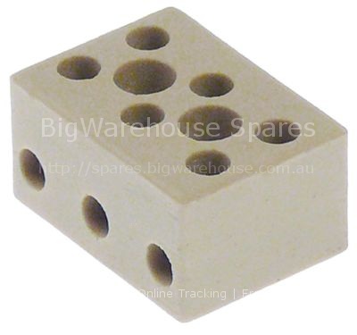 Porcelain terminal block 3-pole 4mm² hole distance 12mm max. 30A