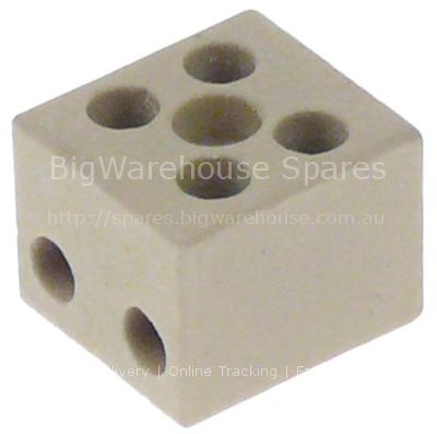 Porcelain terminal block 2-pole 6mm² max. 30A max 450V L 26mm W