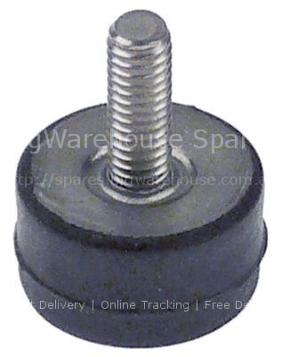 Stopper with screw connection for glass plate D1 ø 15mm L 8mm th