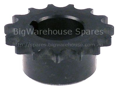 Toothed chain drive DIN/ISO 08 B-1 splitting 1/2" teeth 15 shaft