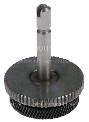 Gear wheel double ø 45mm shaft ø 8mm shaft L 70mm with spindle F
