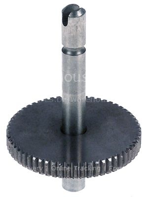 Gear wheel single shaft ø 8mm shaft L 70mm with spindle FM3