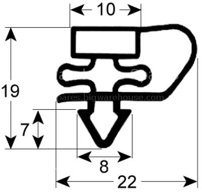 Refrigeration gasket profile 9150 W 395mm L 490mm plug size