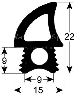 Door seal profile 2767 L 1760mm