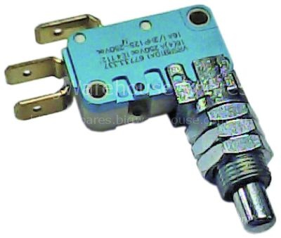 Microswitch with plunger thread M10x0.75 thread L 14mm 250V 16A