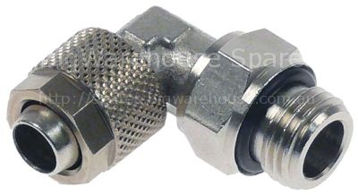 Screw pipe fitting angled 90° nickel-plated brass thread 1/4" ho