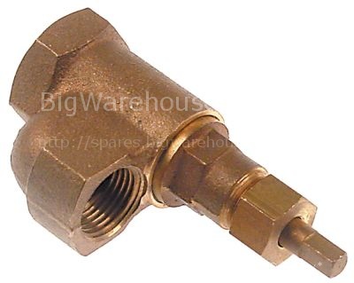 Outlet tap brass L 100mm thread 1/2" IT - 3/4" IT