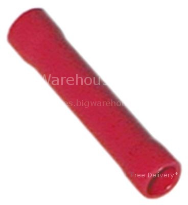 Butt splice connector 0.5-1.5mm² Cu gal Sn insulation PVC red t.