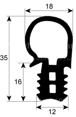 Door seal profile 2065 W 605mm L 1480mm external size Qty 1