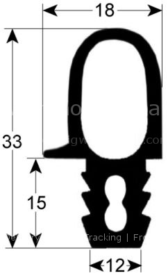 Door seal profile 2449 W 520mm L 1505mm Qty 1