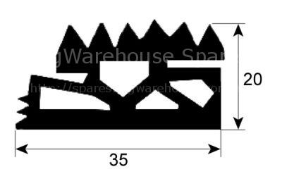 Tray rack trolley gasket profile 4070 L 1000mm Qty 1