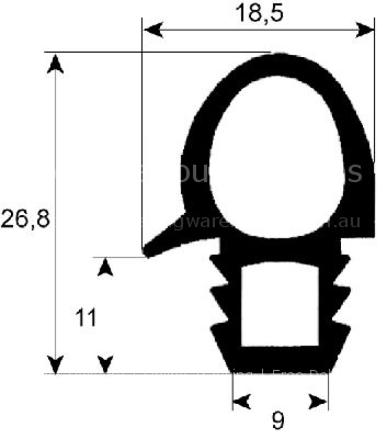 Door seal profile 2070 W 645mm L 700mm external size Qty 1 10 x