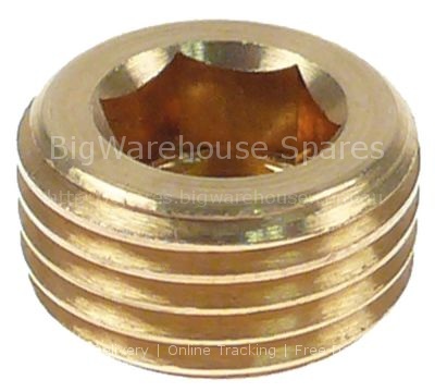 Grub screw thread 1/8" L 5mm brass WS hexagonal 5mm Qty 1 pcs