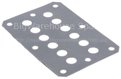 Gasket L 129mm W 87mm D1 ø 12mm D2 ø 7mm 12 holes graphite thick