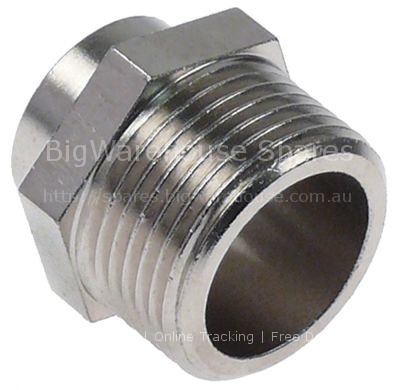 Reducer thread  nickel-plated brass total length 26,5mm WS 27 Qt