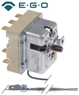 Safety thermostat switch-off temp. 305°C 3-pole 3NC 20A probe ø