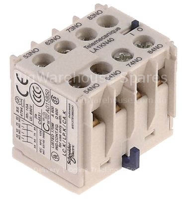Auxiliary contact contacts 3NO/1NC AC15 10A for contactors LC1K