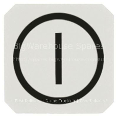 Symbol plate octagonal white ON-OFF