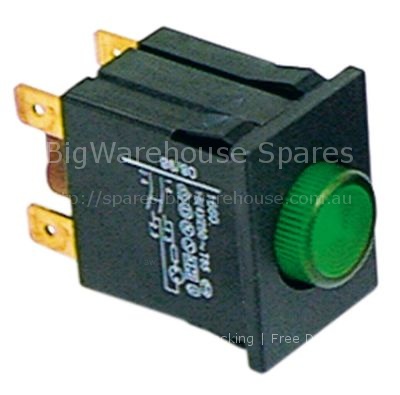 Momentary push switch mounting measurements 30x22mm round green