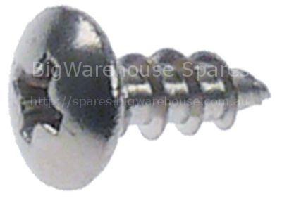 Sheet-metal screw ø 4mm L 10mm SS Qty 1 pcs 14585 intake Phillip