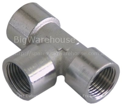 T-piece thread 1/4" IT - 1/4" IT - 1/4" IT nickel-plated brass L