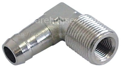 Hose connector nickel-plated brass angled thread 3/8" ET - M10x1