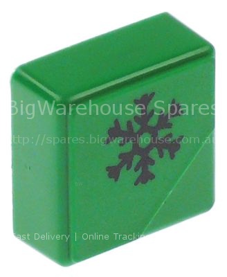 Push button size 23x23mm green cold rinsing
