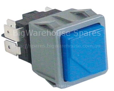 Push switch mounting measurements 28,5x28,5mm square blue 2CO 25