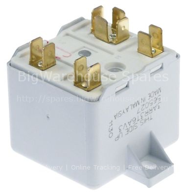 Start relay 230V 1NO/1NC connection male faston 6.3mm with strap