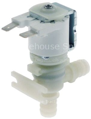 Solenoid valve single angled 230VAC inlet 11,5 outlet 11,5mm DN7