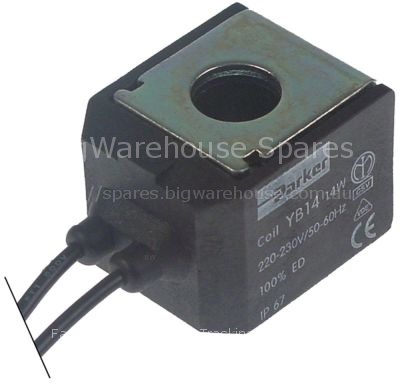 Solenoid coil  50/60Hz seat ø 14mm cable length 1000mm 14W