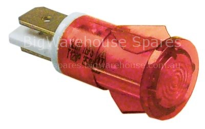 Indicator light ø 13mm red 230V connection male faston 6.3mm tem