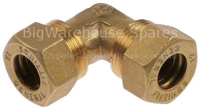 Angle piece thread 1/2" tube ø 12mm brass