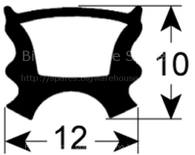 Door seal 3-sided L 555mm W 395mm for dishwasher