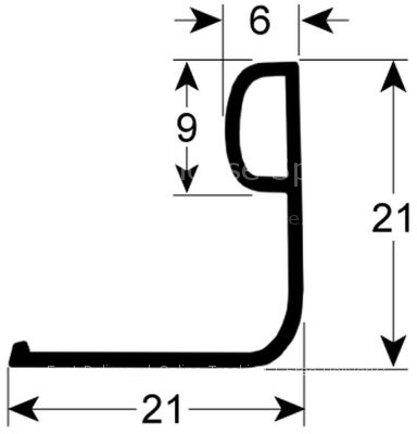 Door seal L 590mm dishwasher equiv. no. 437075 suitable for ELET