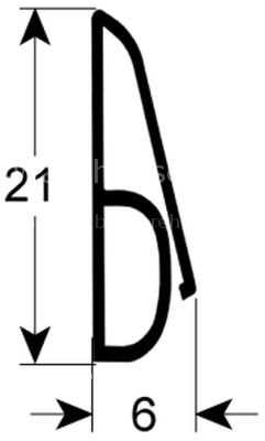 Door seal L 625mm W 21mm