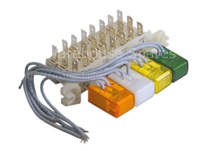 Push switch orange/white/yellow/green 4-fold