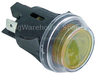 Momentary push switch mounting measurements ø25mm round yellow 1