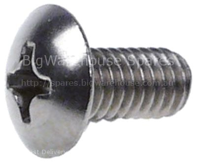 Side bolts thread M6 L 12mm SS Qty 1 pcs intake Phillips head ø