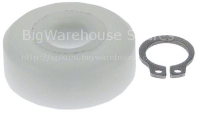 Roller ø 23mm H 9,6mm for hood mechanics plastic white hole ø 8m