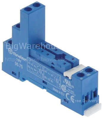 Relay socket 2-pole 40.51/40.52/40.61 connection screw clamp dim