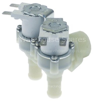 Solenoid valve double angled 24VAC inlet 3/4" outlet 14,5mm inpu