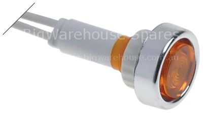 Indicator light ø 10mm 24V yellow cable length 200mm socket scre