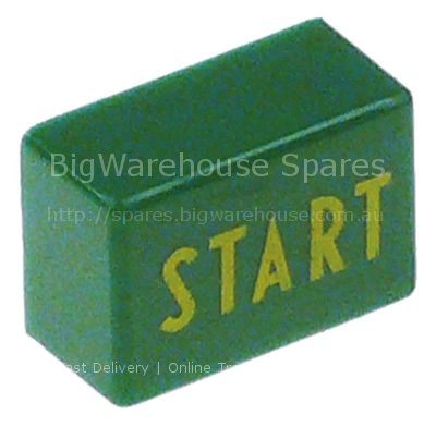 Push button size 11x15.5mm green START