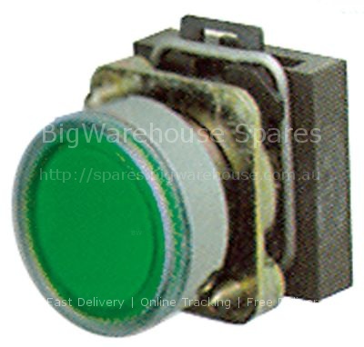 Push button mounting measurements ø22mm green illuminated