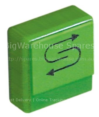 Push button size 23x23mm green regeneration