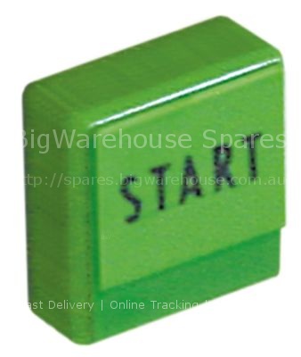 Push button size 23x23mm green start